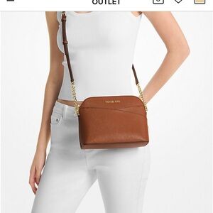Michael Kors jet set travel medium dome Brown Crossbody Bag NEW
